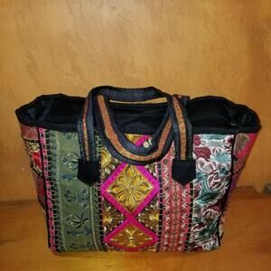 Shoulder Bag tote Sequin Hippy Hobo Carry PATCHWORK Indian Sari Handycraft